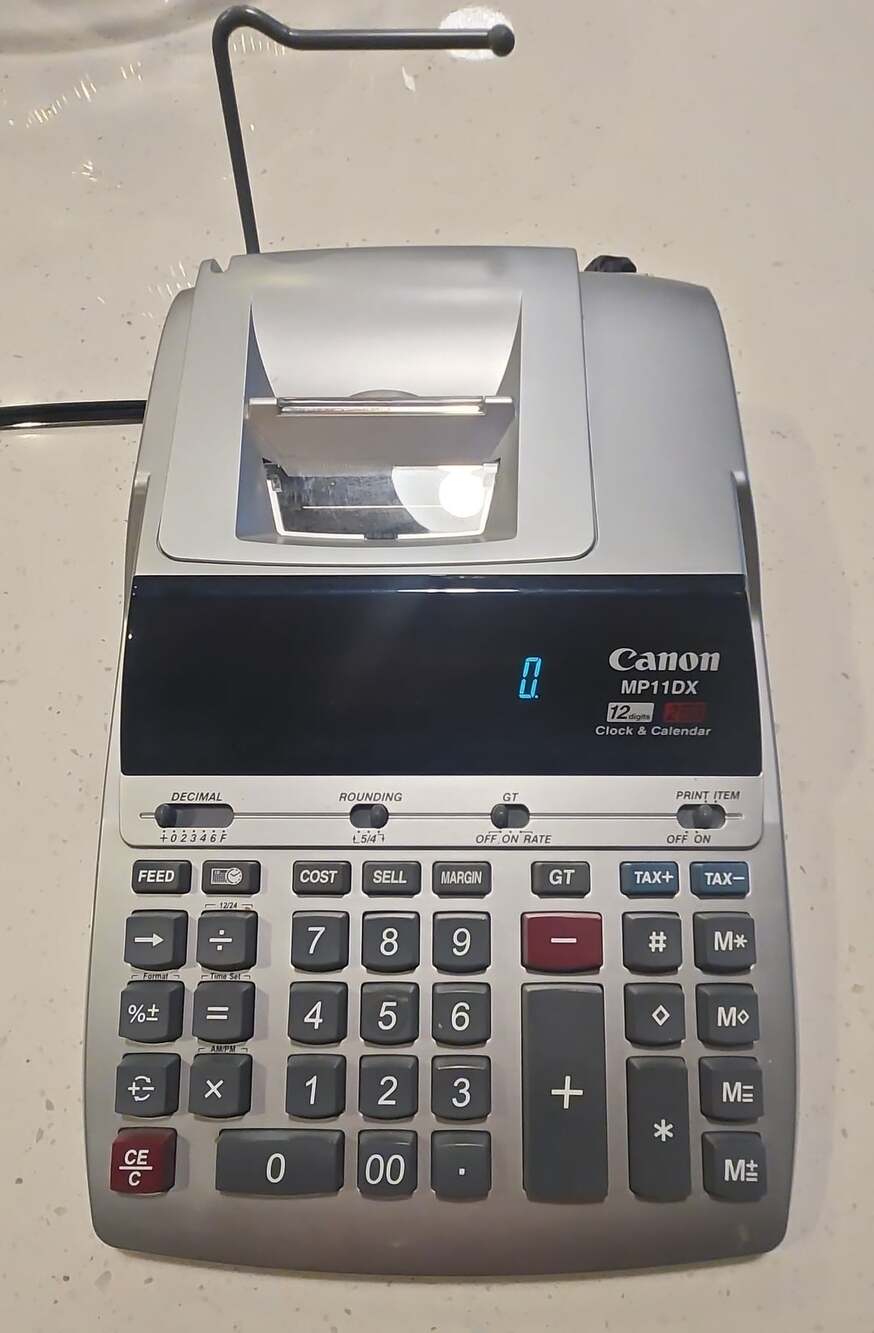 Canon MP11DX 12-Digits 2-Color Printing Calculator with Clock & Calendar